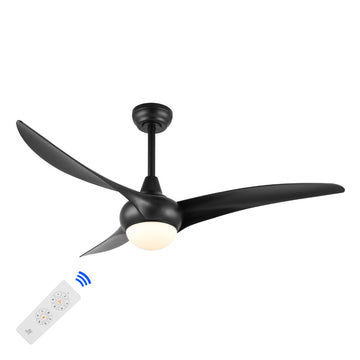 Aviator 52" Coastal Vintage Iron/Plastic Mobile-App/Remote-Controlled 6-Speed Retro Swirl Integrated LED Ceiling Fan - JONATHAN Y